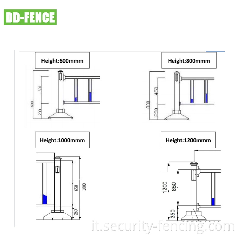 Trafficice recinzione nella barriera shunt del veicolo stradale cittadino impedire la barriera per veicoli a motore accecante